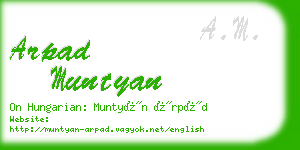 arpad muntyan business card
